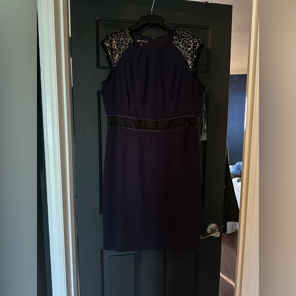 Elegant Purple Dress with Lace Details